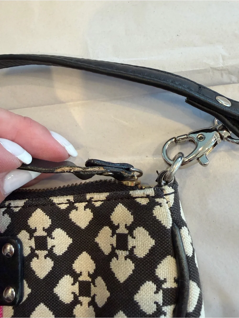Kate Spade black, pink & white wristlet.